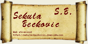 Sekula Bećković vizit kartica